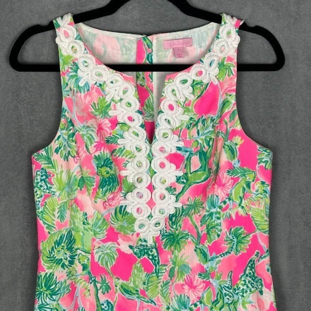 Lilly Pulitzer Dress Women 4 Pink Gabby Raz Berry Catty Shack Lace Resort Preppy - Picture 2 of 14